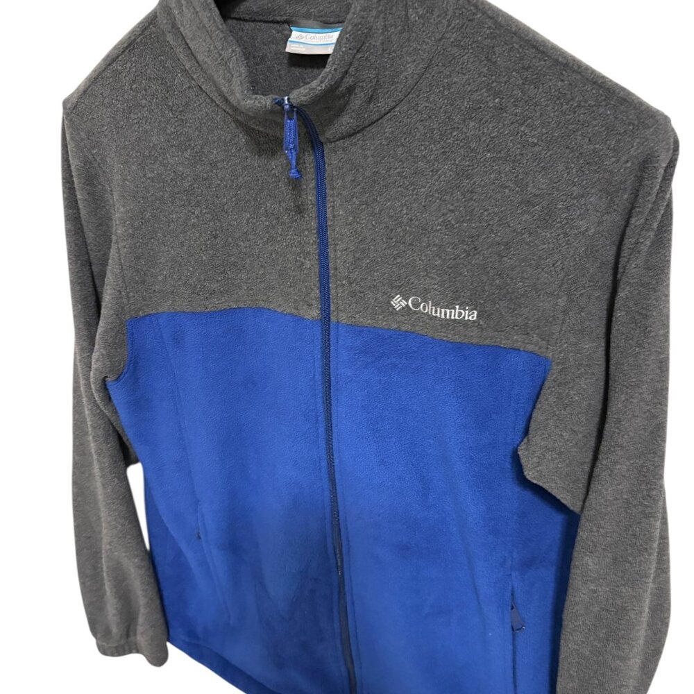 COLUMBIA Mens Full Zip Fleece Jacket Size Large Blue Gray - Picture 2 of 6